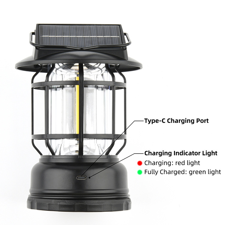 The solar-powered portable camping lamp can be charged by solar energy pic 7