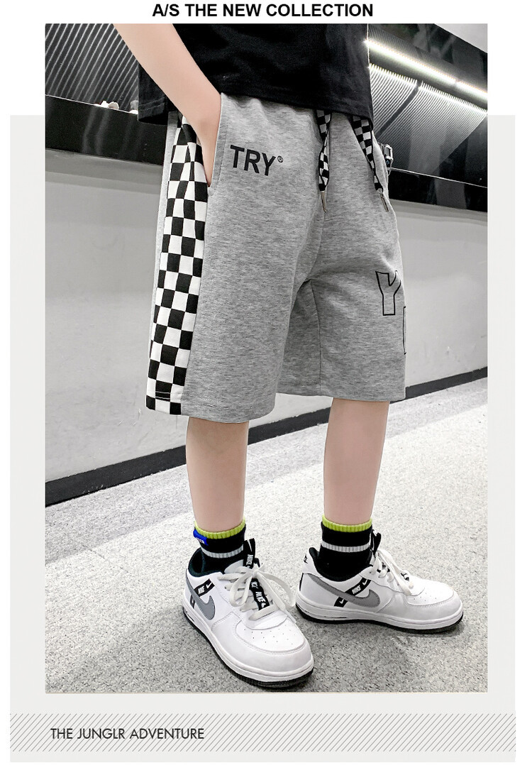 The 2022 new summer loose and stylish cotton capri shorts for boys are a trend of casual summer pants for middle-aged children pic 169