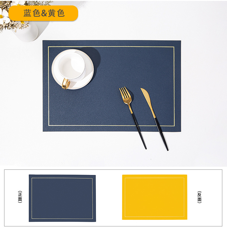 批发纯色皮革餐垫隔热垫防烫西餐桌垫双面双色餐垫防水防油餐桌垫详情23