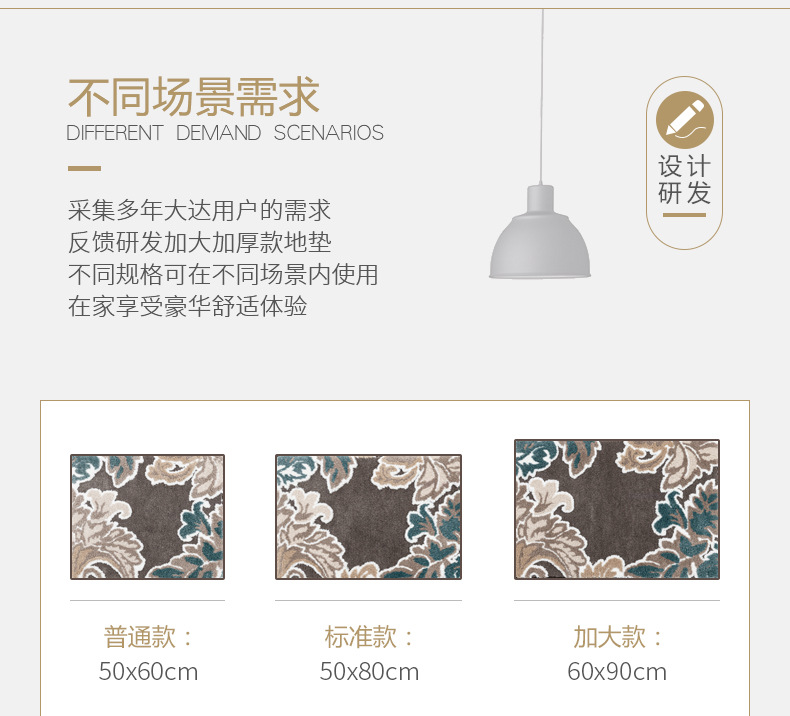 大达DADA浴室吸水防滑地毯酒店卫生间门口入户卧室轻奢地垫详情19