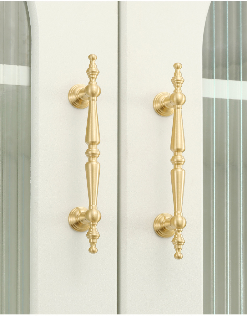 批发柜门拉手法式轻奢衣柜抽屉门把手美式黄铜柜子橱柜餐边柜拉手详情10