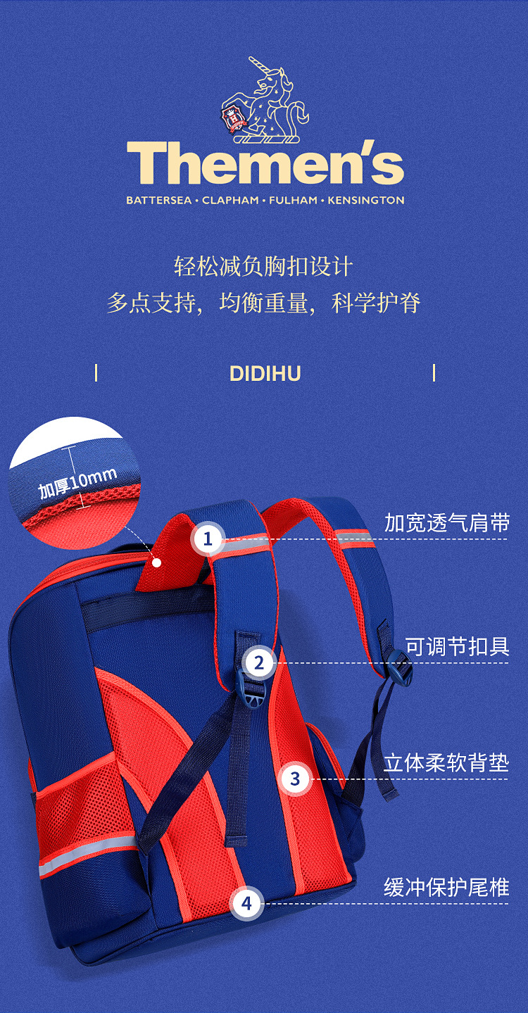 Одномерная детская сумка с логотипным логотипом 1-3-6 класса special back international pic 5