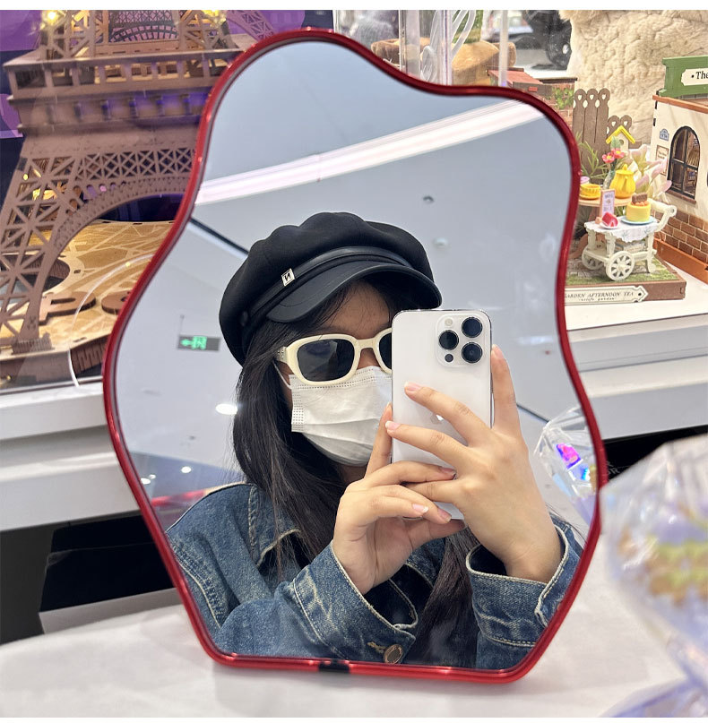 外贸热销异形云朵镜子亚马逊抖音货源家用网红台式桌面化妆镜子详情8