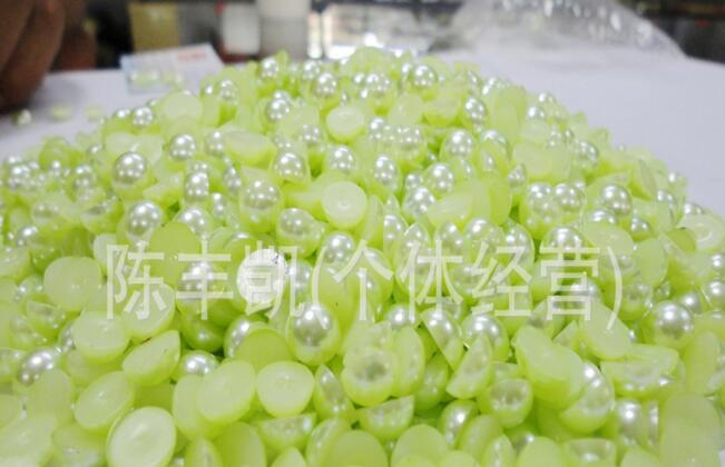 ABS imitation pearl semi-circle, silver-gray semi-circle, diy jewelry accessories, semi-circle resin accessories, semi-circle flat-bottomed pearls pic 9