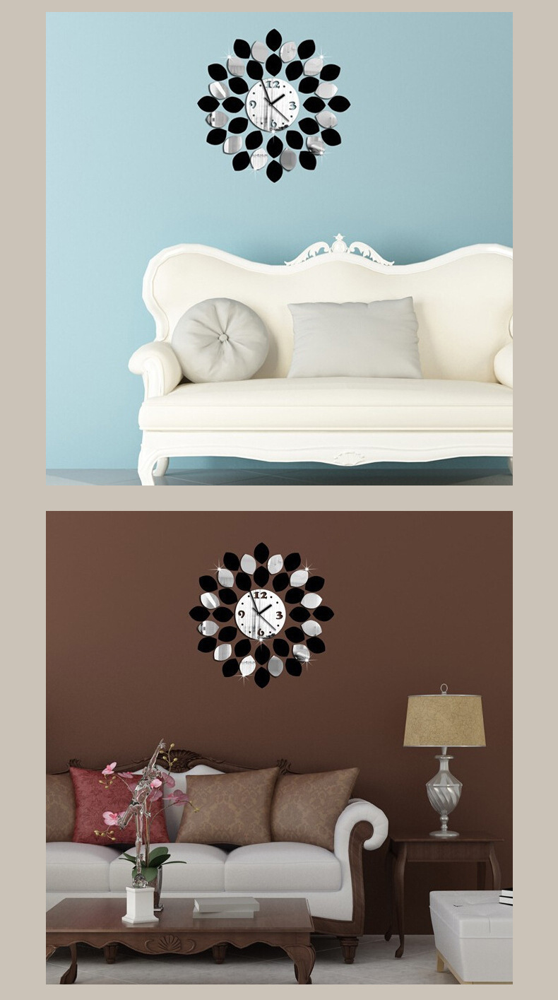 柠檬镜钟批发镜面3d墙贴客厅卧室沙发电视背景墙贴3D立体墙贴详情8