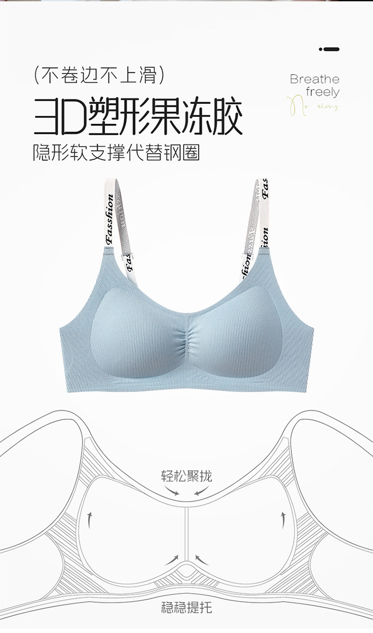 无痕漫画胸内衣女小胸聚拢春夏薄款舒适透气收副乳固定杯运动文胸详情11