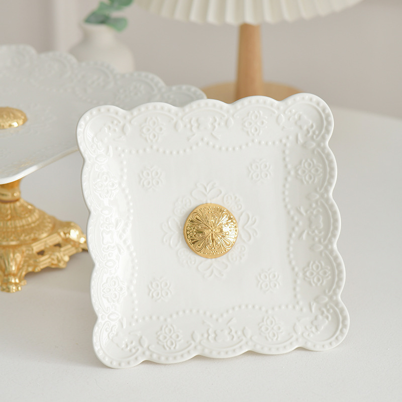 跨境简约果盘客厅茶几家糖果盘蛋糕底轻奢时尚工艺品摆件厂家批发详情4