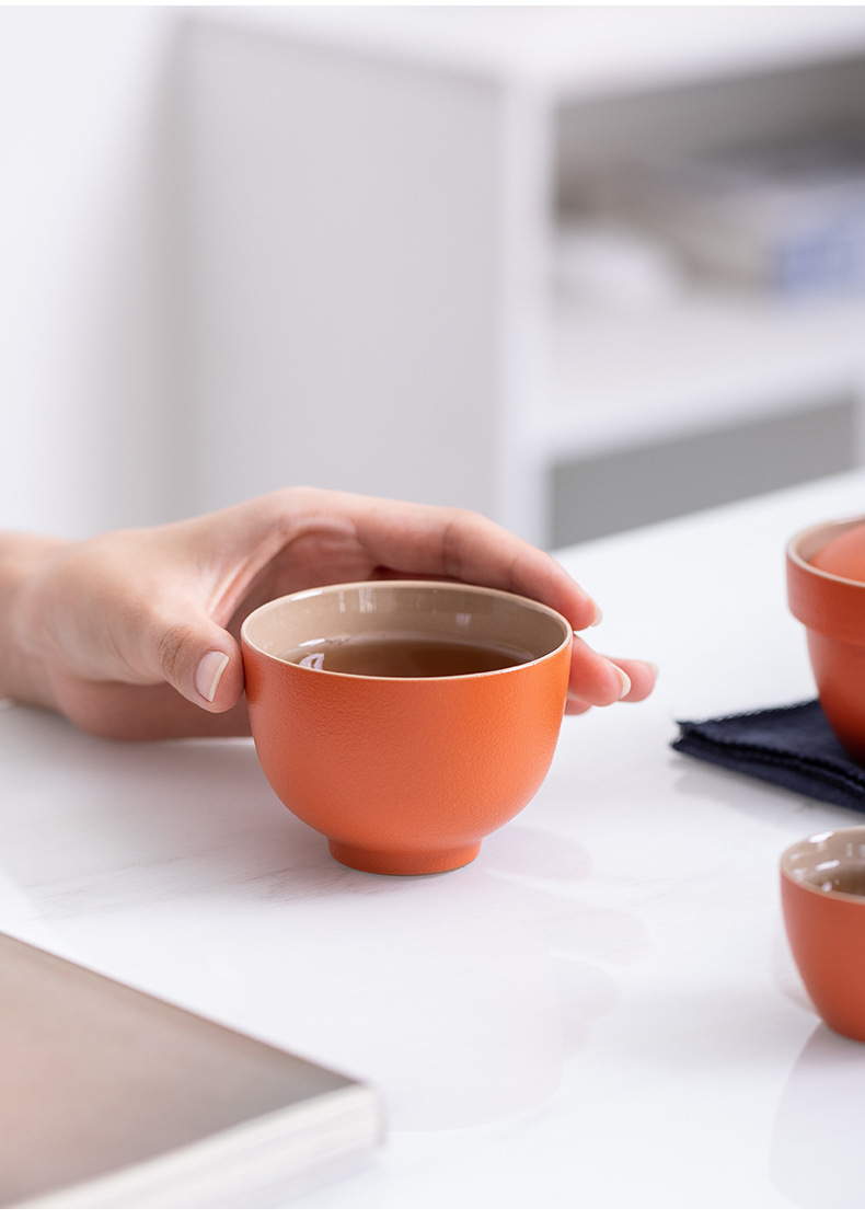 Travel tea set, quick guest cup, one pot, three cups, portable covered bowl, small set, outdoor kung fu set, tea brewing advertising gift pic 16