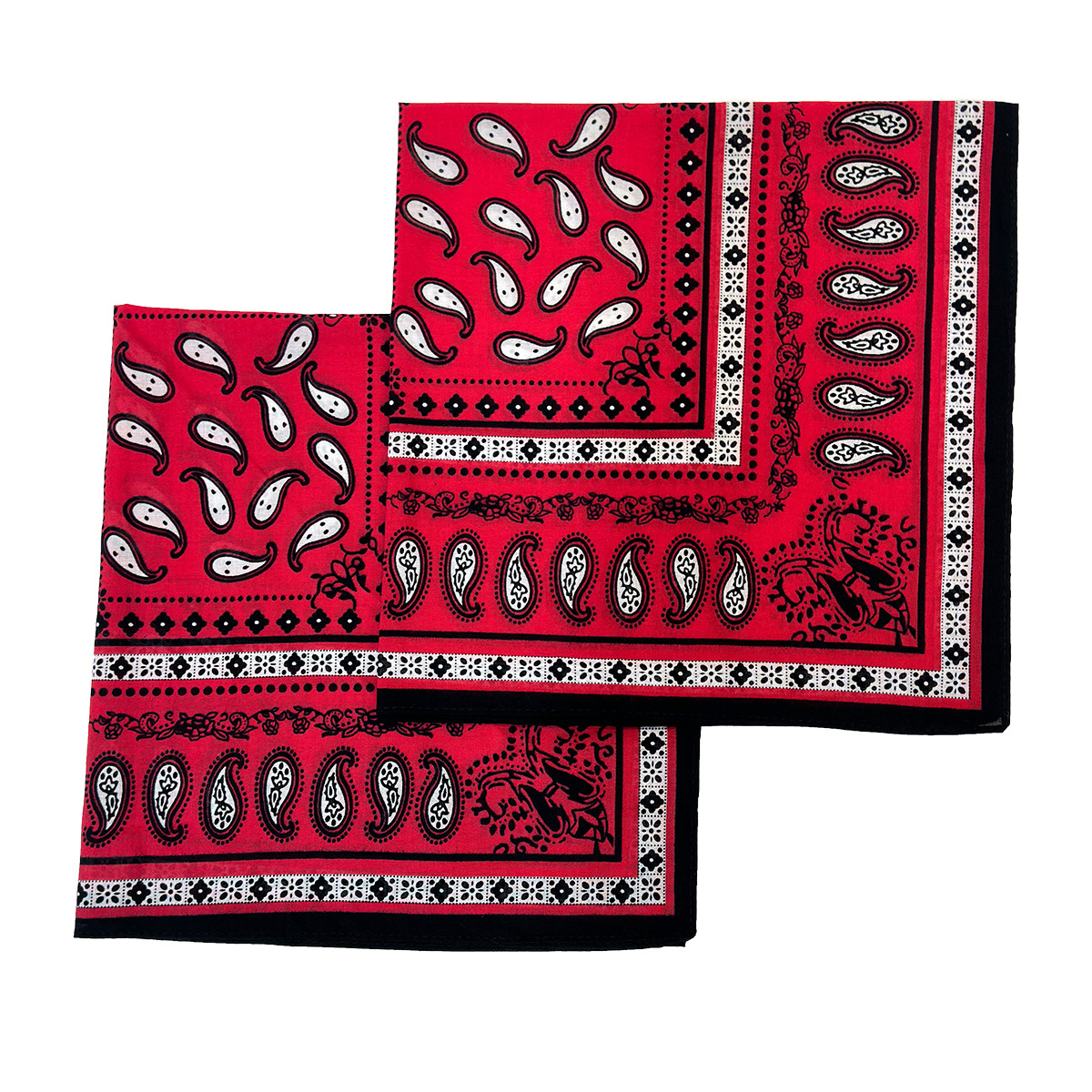 欧美热销 跨境专供 时尚纯棉腰果小方巾组合装 厂家批发详情3