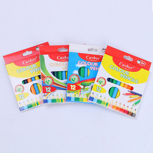 卡诗博创意学生用品12色长短支环保免削彩色铅笔 跨境直邮彩铅套装 铅笔画专用ogo设计详情6