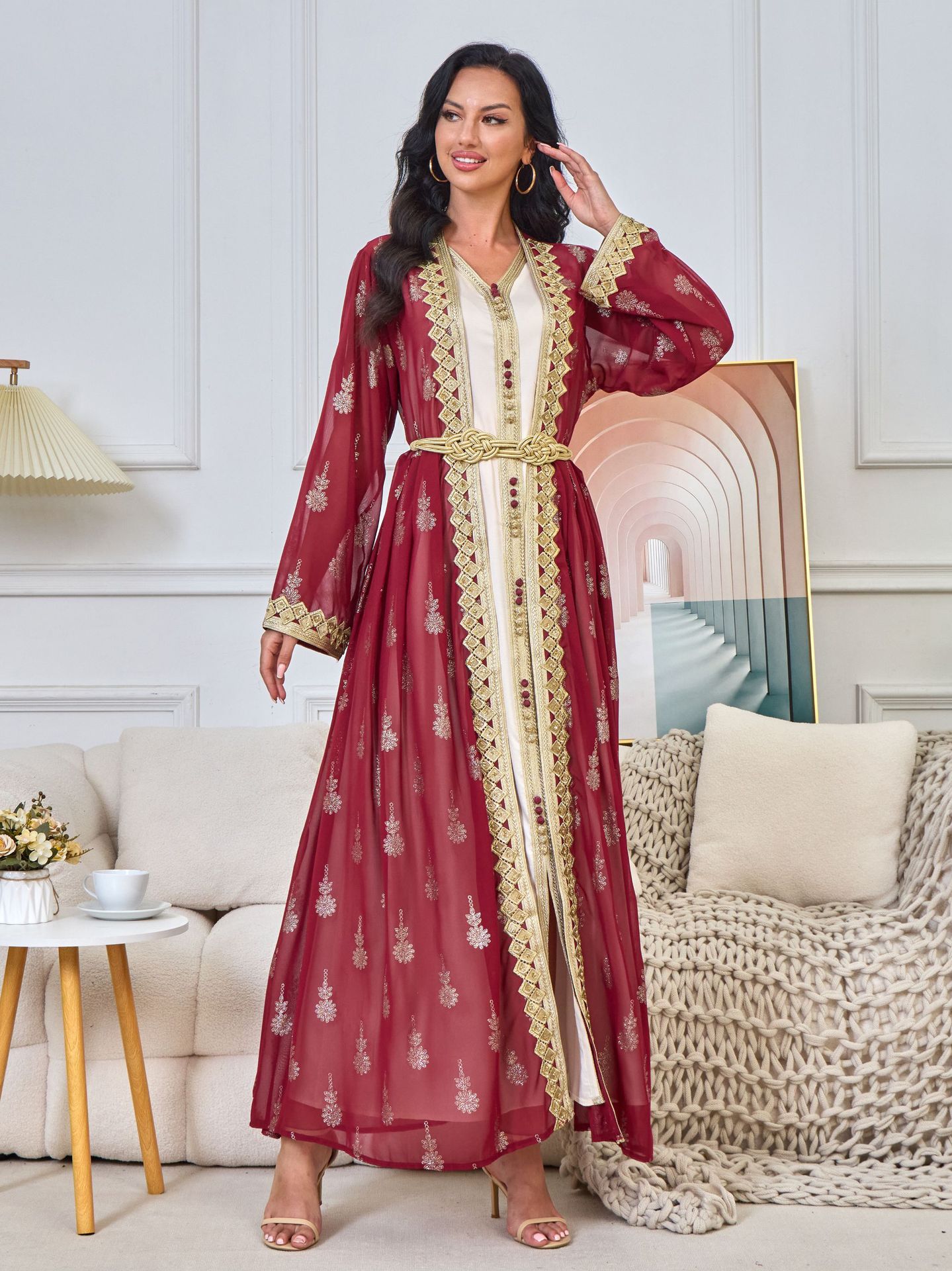 MT029 Middle East Cross-border Trade Arab Clothing, robes, embroidered cardigans, vests, two-piece dresses, ebay pic 24