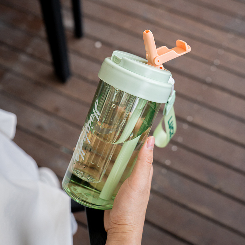 茶隔双饮咖啡杯便携户外手提杯子大容量随手塑料吸管杯女生办公室详情3