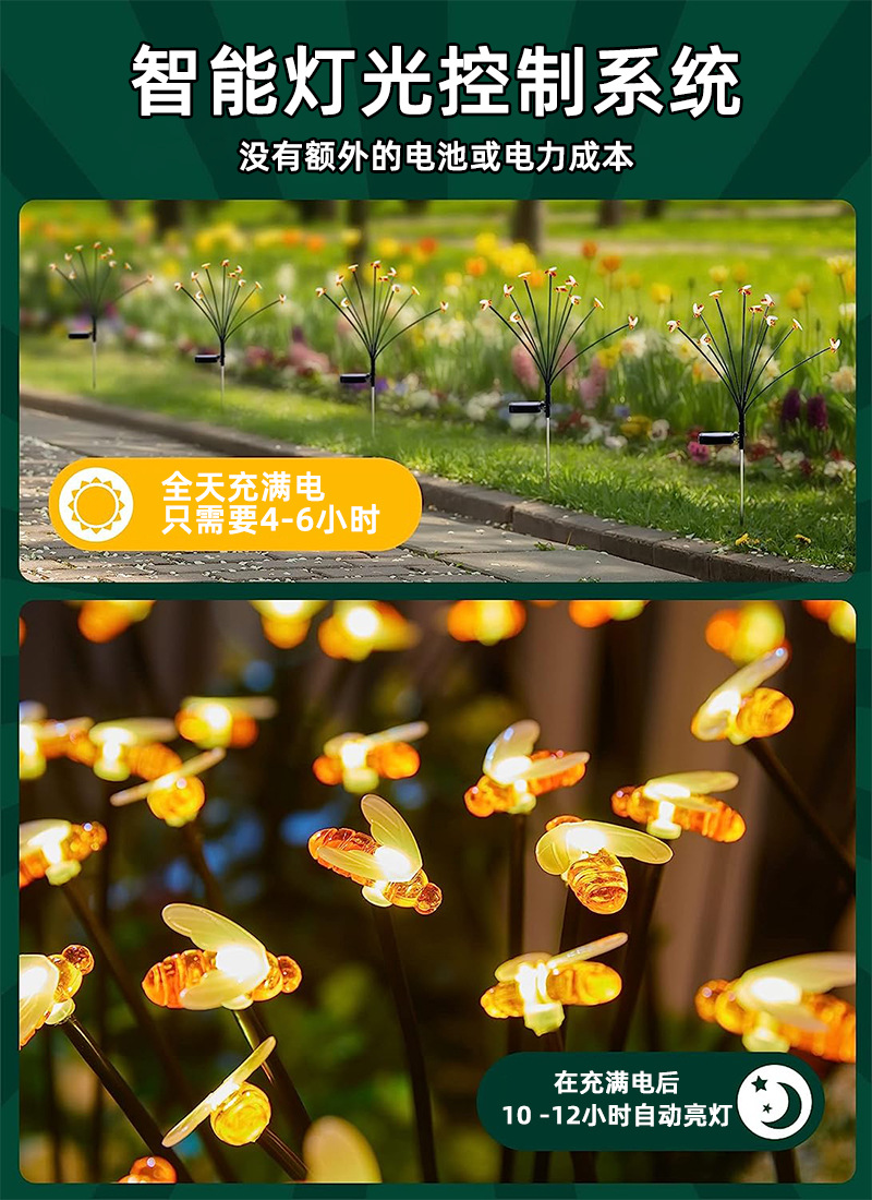 Attractive solar light best-selling brand LED curtain light, fiber optic jellyfish landscape solar panel, courtyard ground insertion, wind swing firefly light 13001-6 pic 21