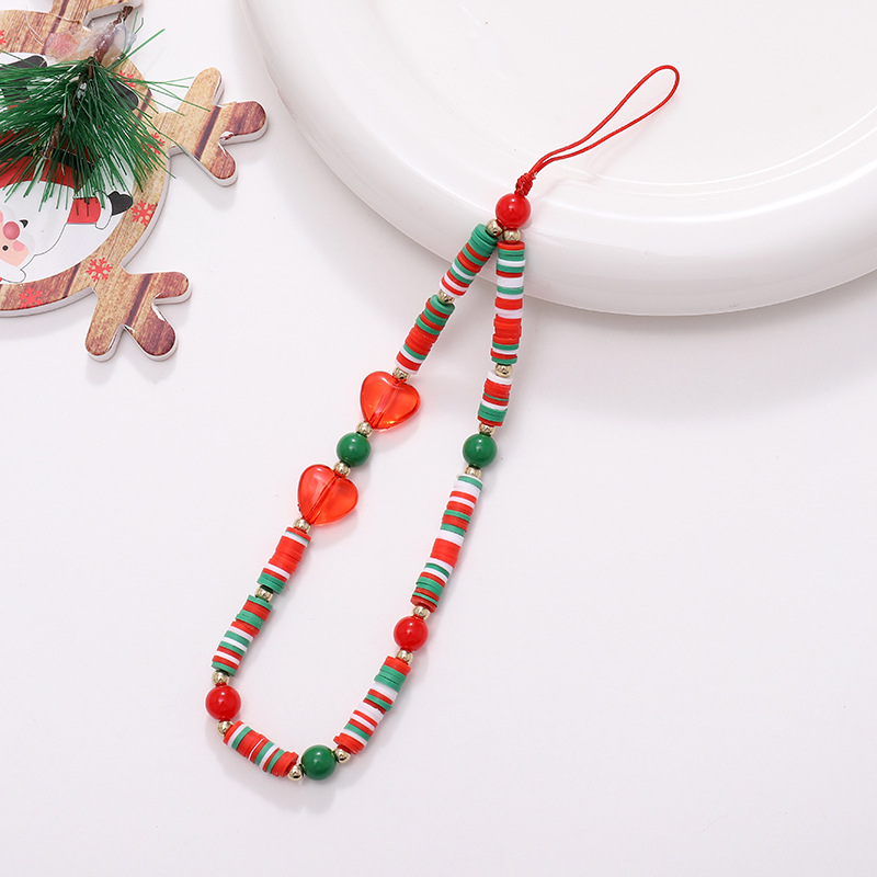 New Christmas series mobile phone chain, Santa Claus beaded short Christmas tree pendant, wrist strap anti-loss chain pic 6