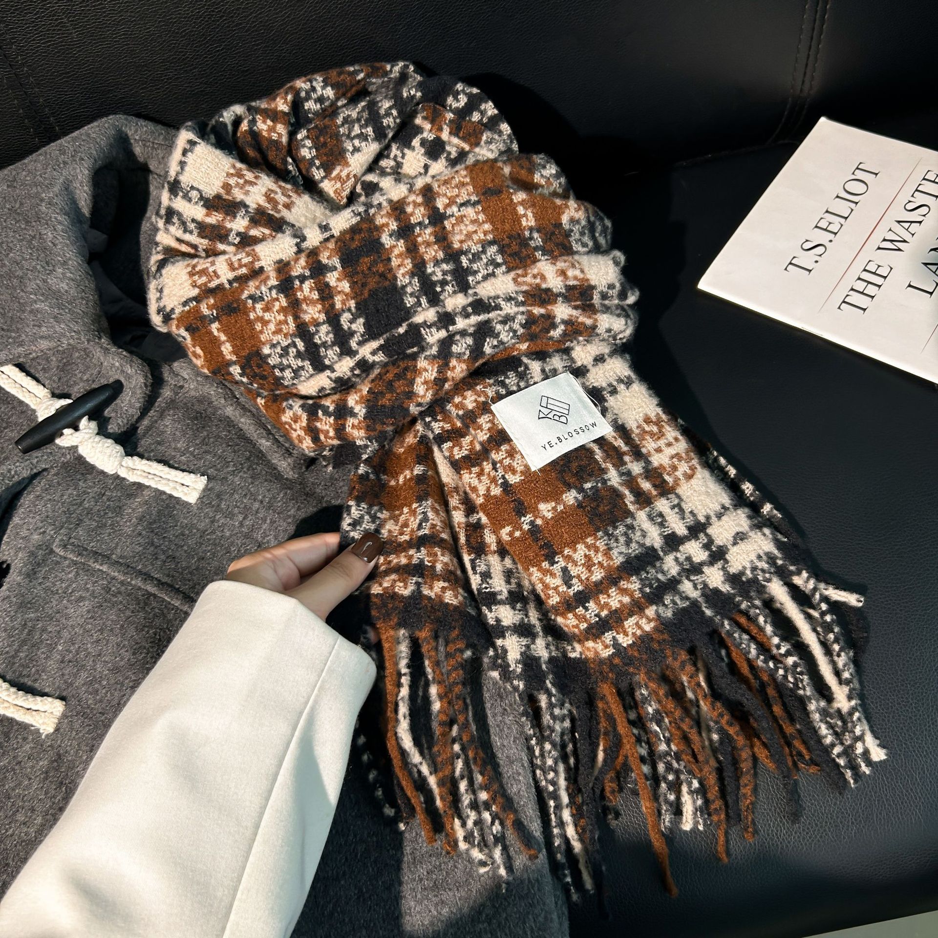 格子围巾女秋冬新款百搭保暖围脖披肩围巾 韩版情侣围巾冬天爆款详情12