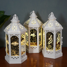 Arab Middle East Ramadan Lantern Festival eid decorative items, light-emitting laser-cut cross-border decorative items, wooden pendant pic 9