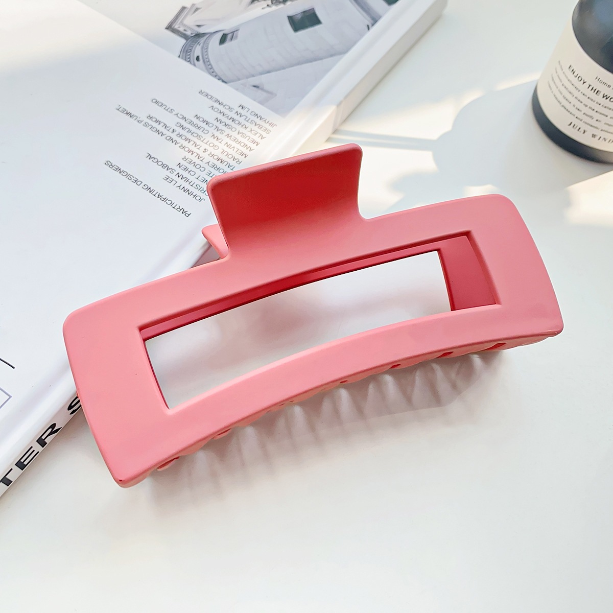 夏季超大号抓夹女糖果色13cm方形发夹后脑勺发量多鲨鱼夹头饰批发详情15