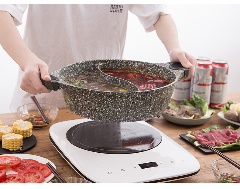 The new thickened tourmaline hot pot, double-ear non-stick pot, dedicated boiling pot and stewing pot are suitable for all kinds of stoves pic 21