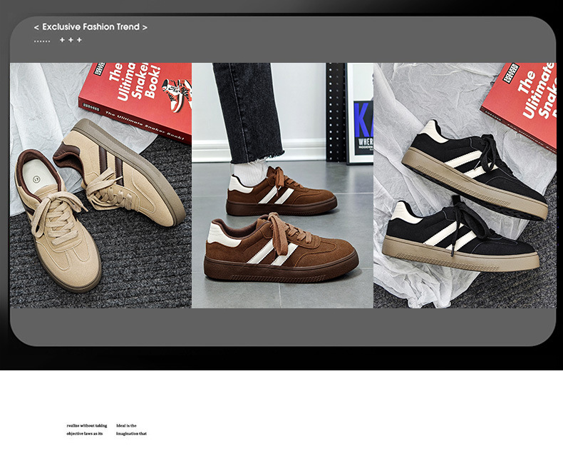 男士德训鞋2024秋季新款美式复古男鞋黑色阿甘休闲鞋百搭板鞋批发详情7