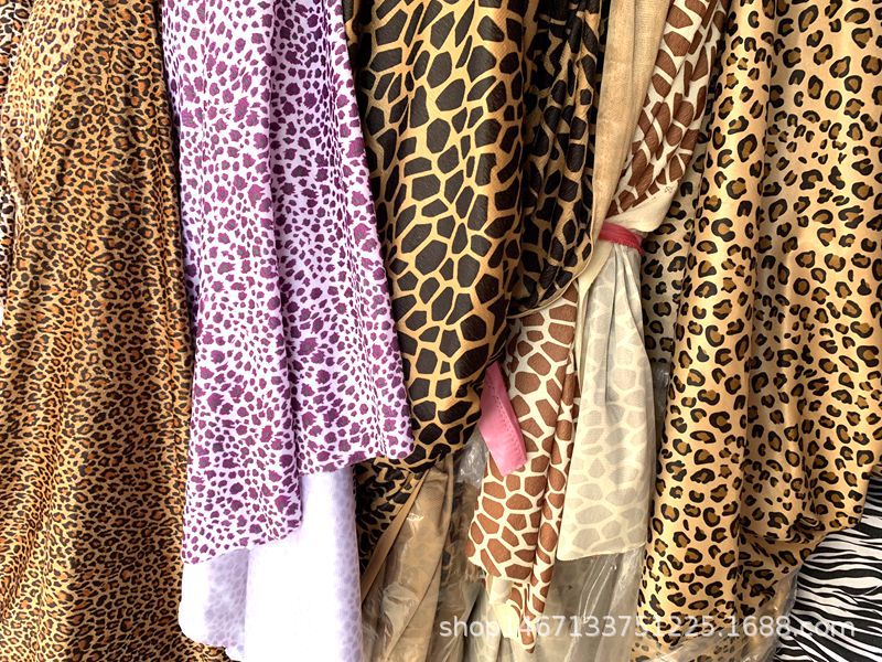 Tiger-striped polyester knitted printed fabric for shoes, hats, various simulation toys, headwear and hair accessories, leopard-striped short plush fabric pic 8