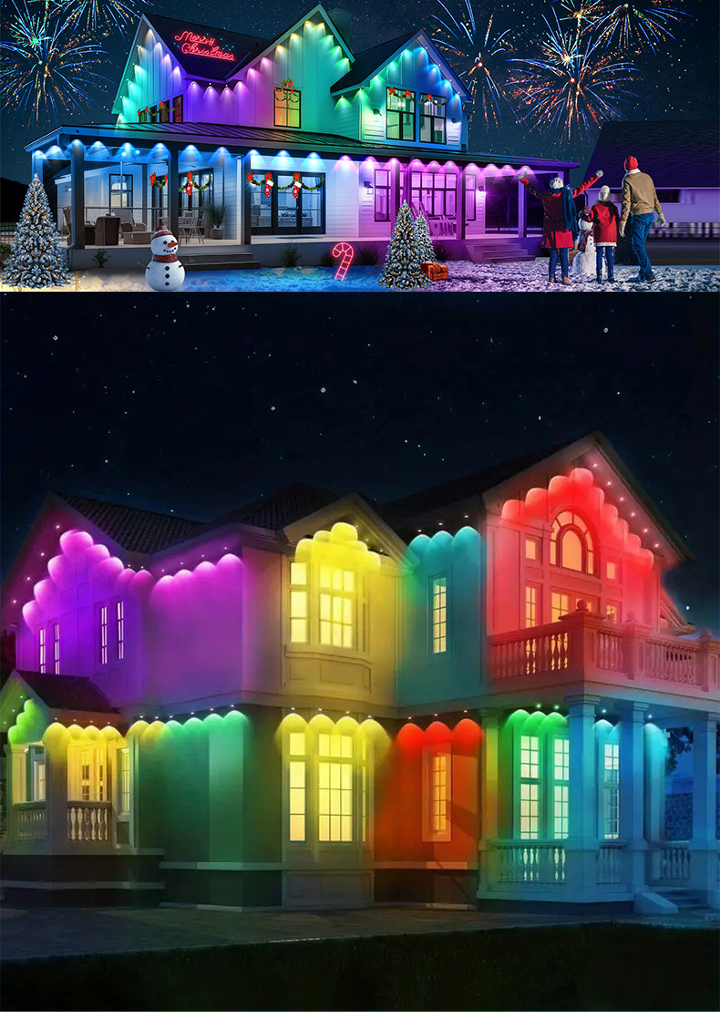 Luz de alero al aire libre bluetooth color mágico musical a prueba de agua APP control inteligente fuente de luz de alero fabricante pic 7