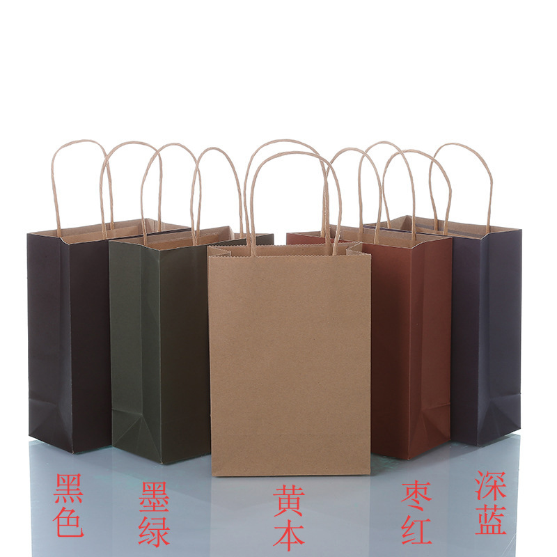 Customized eco-friendly high-end kraft paper gift bags, export kraft paper bags, general clothing packaging handbags pic 3