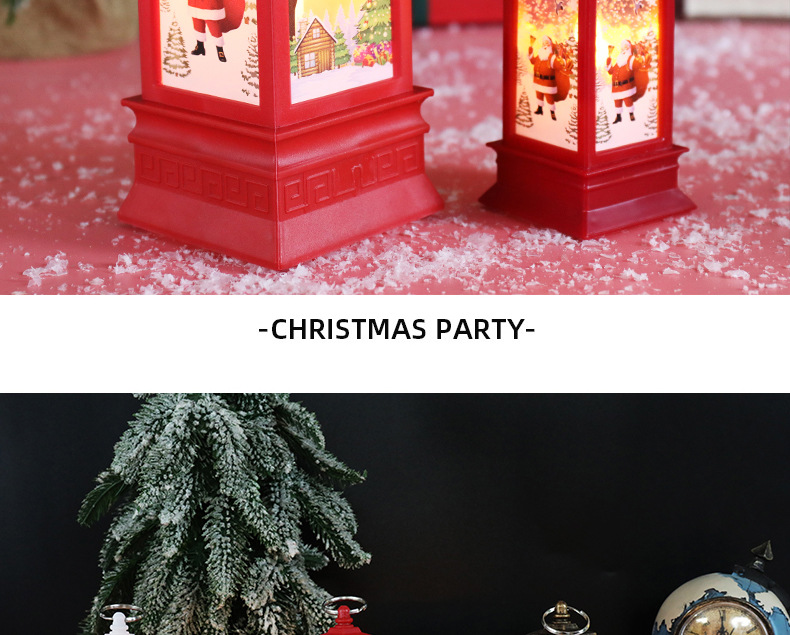 Christmas decoration simulation flame small oil lamp, hand-held wind lamp, creative Christmas gift, shopping mall window display table ornaments pic 3