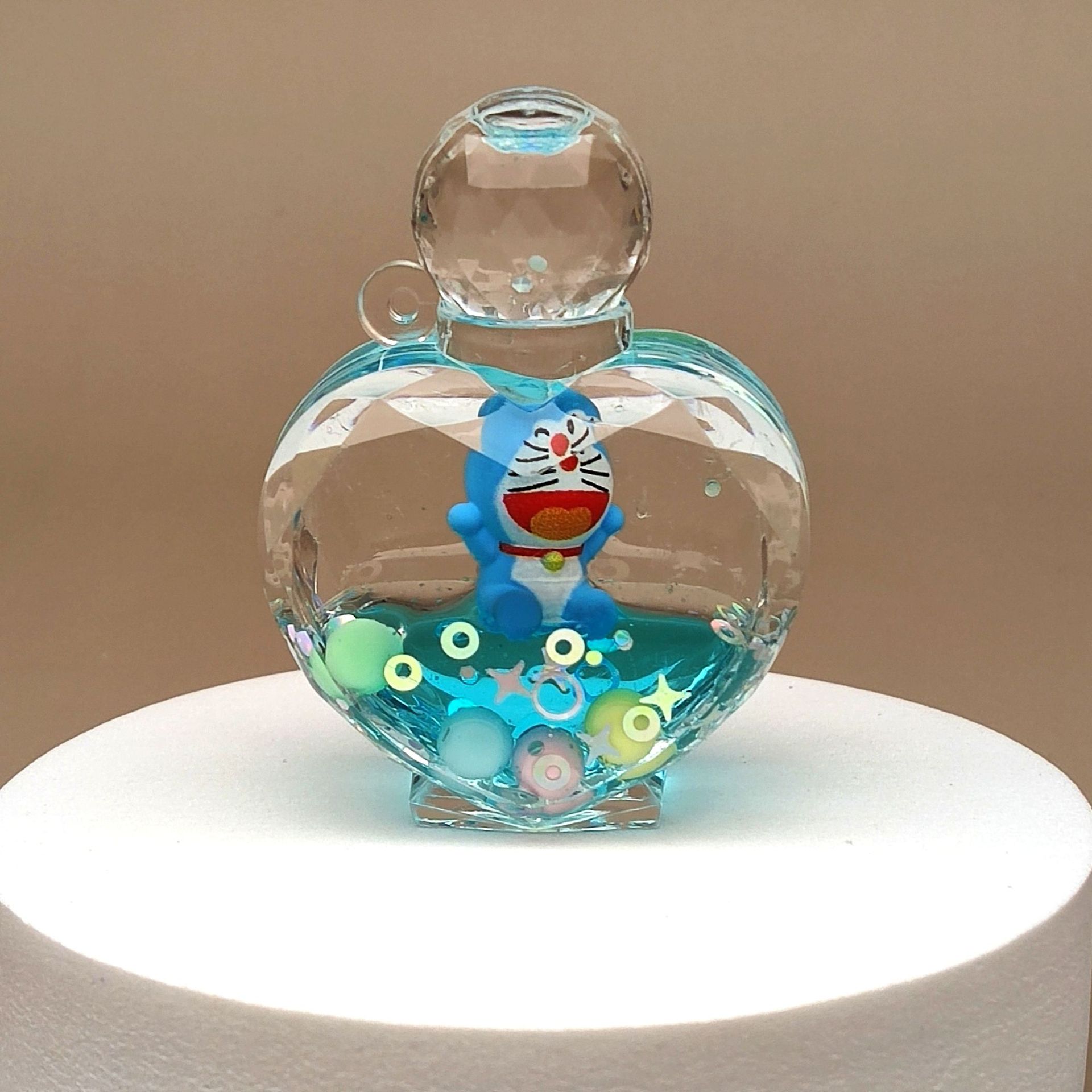 创意亚克力入油流沙瓶蓝色卡通钥匙扣香水汽车配饰桌面摆件饰品详情28