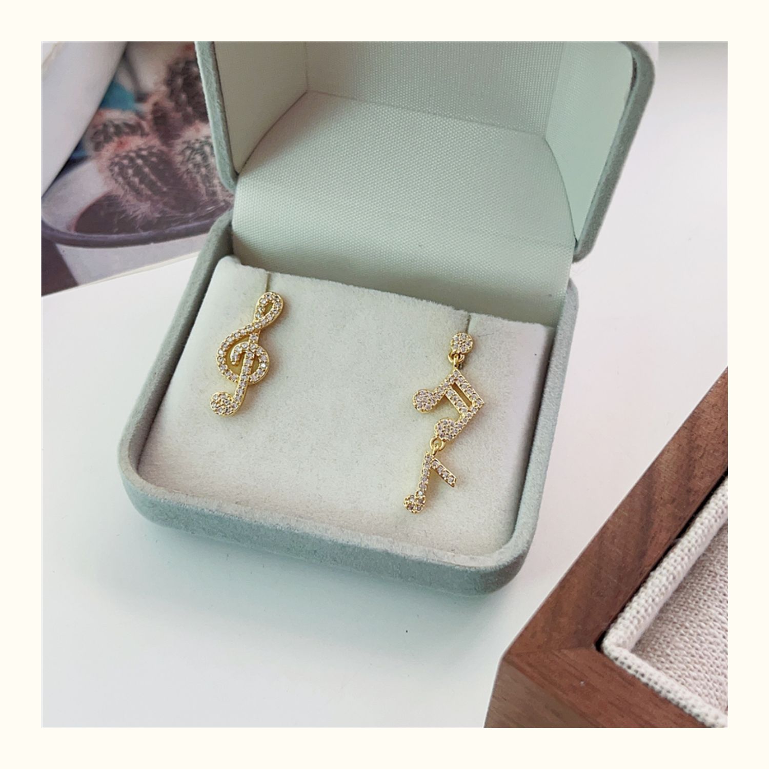 法式小众个性耳环女S925银针不对称音符耳钉耳坠浪漫温柔气质耳饰详情3