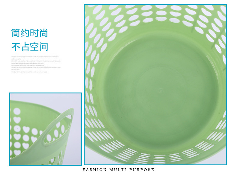 Factory wholesale household plastic storage baskets, simple dirty clothes storage baskets, circular grid hand-held dirty clothes baskets pic 13
