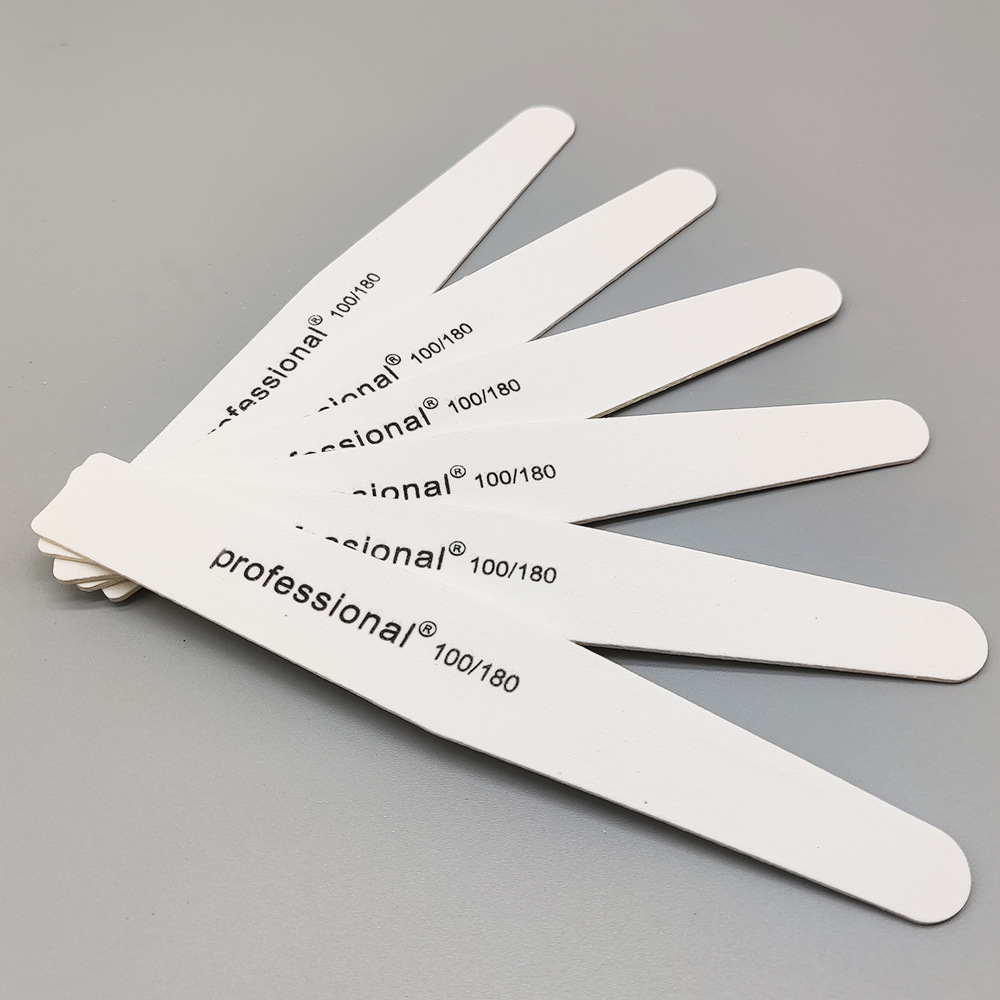 White rhombus-shaped wooden core thin nails, 17.8cm nail trimming file, sanding sand strip, wholesale of manicurist styling tools shanilak pic 10