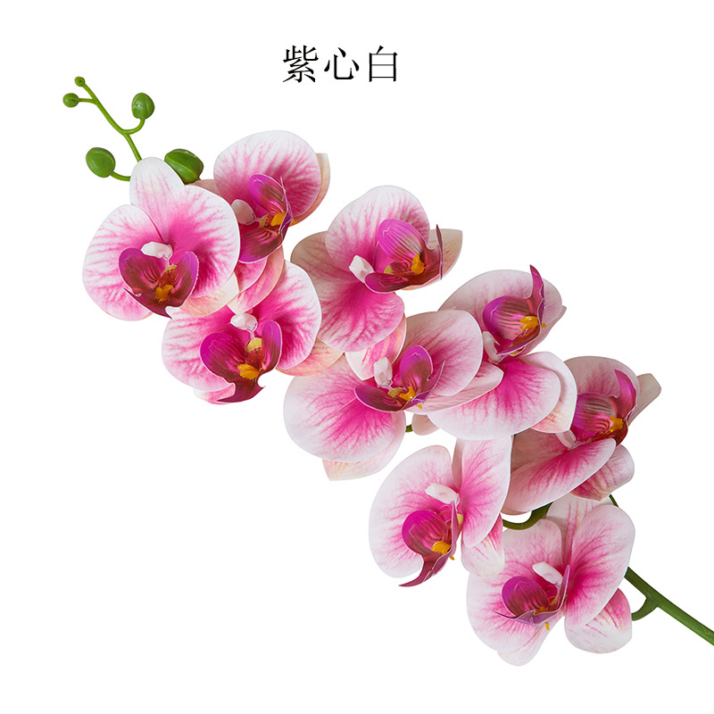 Artificial Phalaenopsis artificial flower home decoration artificial flower hand feel film 9-head Phalaenopsis artificial flower factory wholesale pic 15