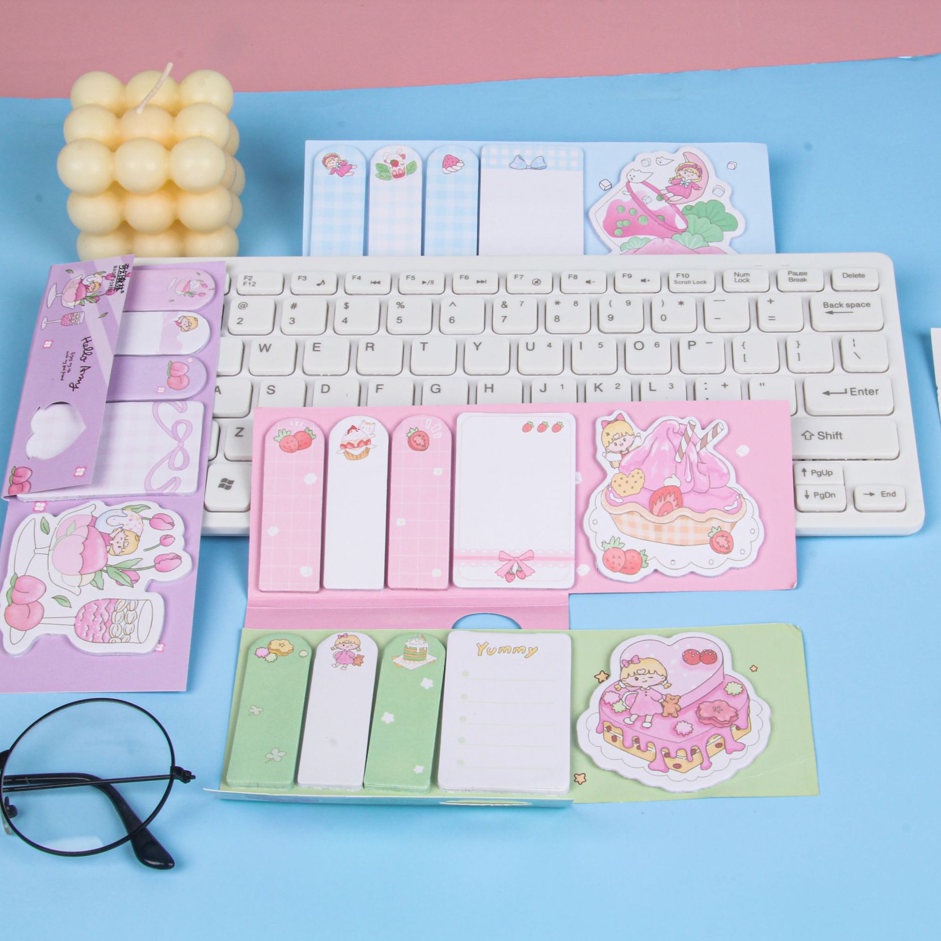 Cartoon sticky notes, sticky notes, paper strips, colored notes, self-adhesive long strips, sticky notes, sticky notes pic 4