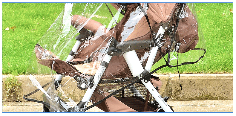 通用型童车推车雨罩 婴儿车雨罩儿童宝宝推车防尘罩 PE透明防风罩详情27