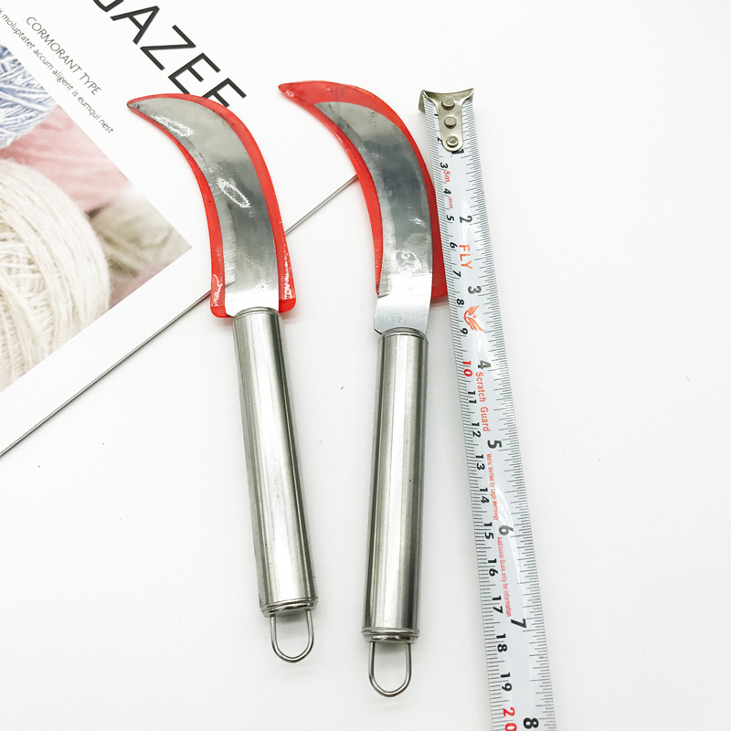 Round-handled steel curved knife, stainless steel fruit pineapple knife, household kitchen fruit and vegetable peeler, pineapple knife wholesale pic 7