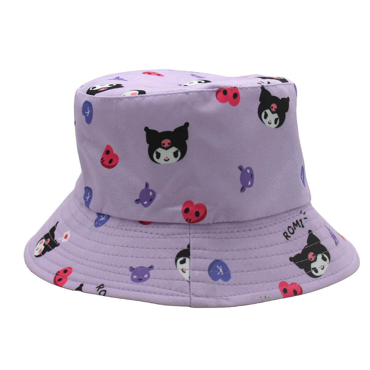 外贸新款库洛米双面戴卡通刺绣渔夫帽动漫周边印刷遮阳帽男女盆帽详情7