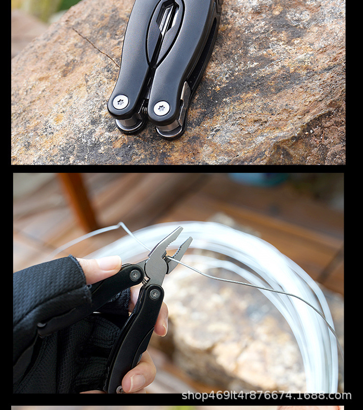 厂家直销多功能折叠钳子不锈钢组合工具钳便携户外露营家用维修钳详情11