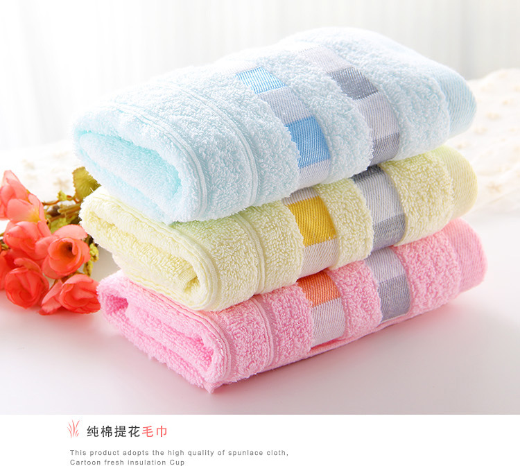 Factory wholesale pure cotton thickened checkered towels, absorbent household daily face towels, gift customization logo pic 48