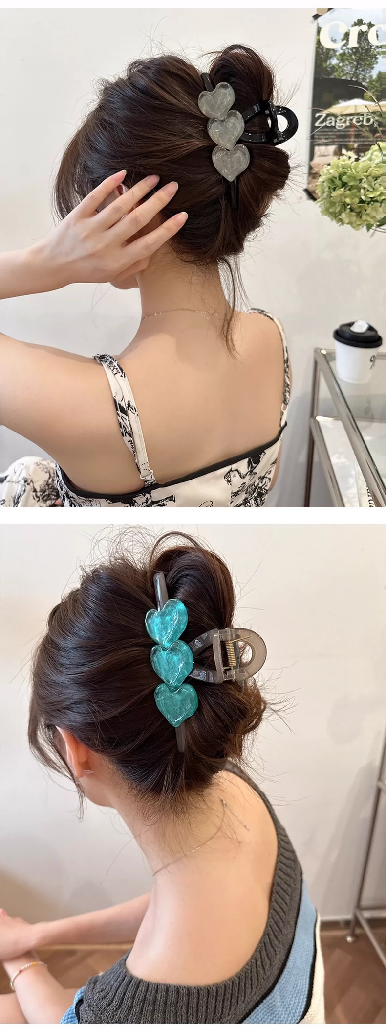 冰晶爱心大号抓夹百搭新款发量多鲨鱼夹子头饰高级感ins简约发夹详情6