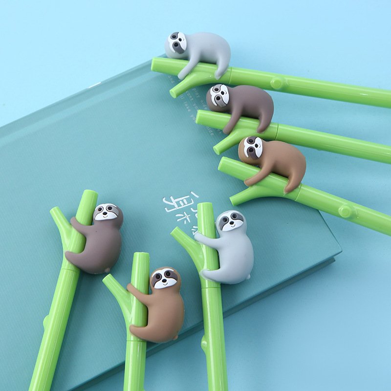 Wholesale of sloth silicone gel pens from the manufacturer, Zhongfan Creative, fresh and cute black gel pens, cute cartoon signature pens pic 25