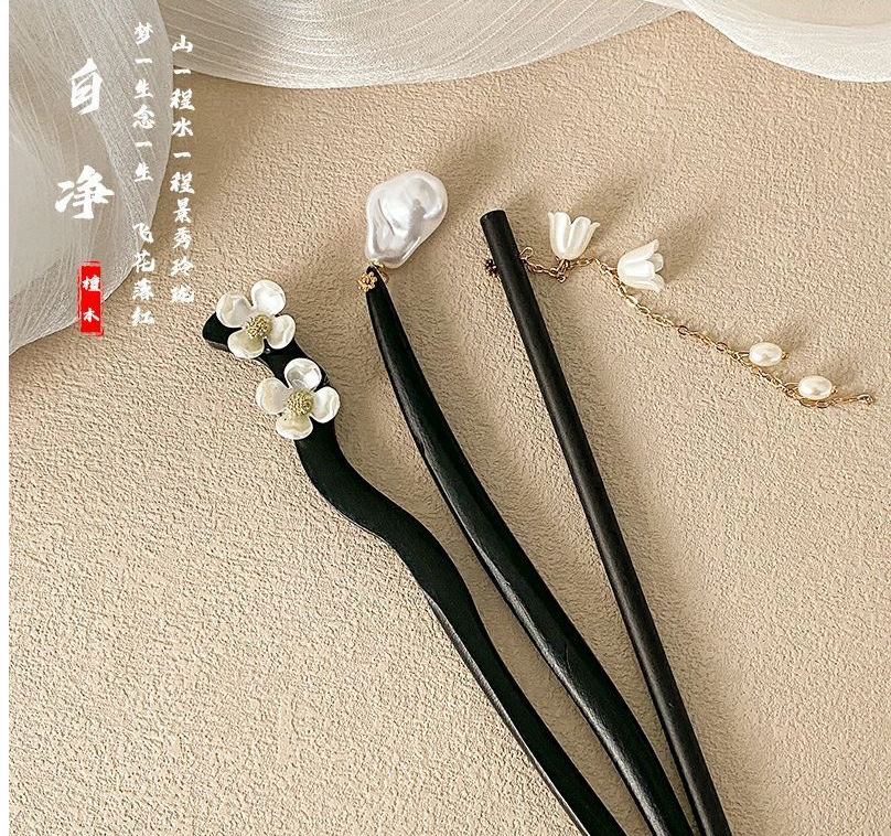 Sandalwood hairpin for women, new Chinese-style wooden hairpin, ancient style and high-end feel, wooden hair bun hairpin, simple and modern style hair hairpin pic 3