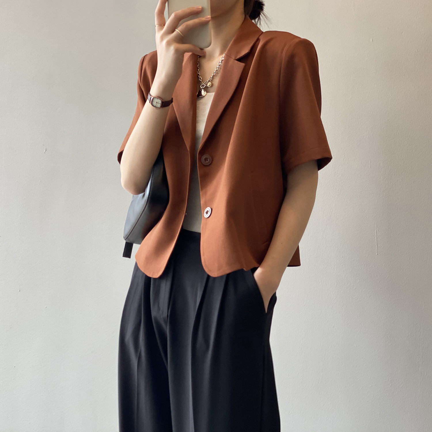 Yanshuang Solid Color short-sleeved blazer for women 2022 Summer New Korean Style loose and elegant short jacket 80158 pic 19