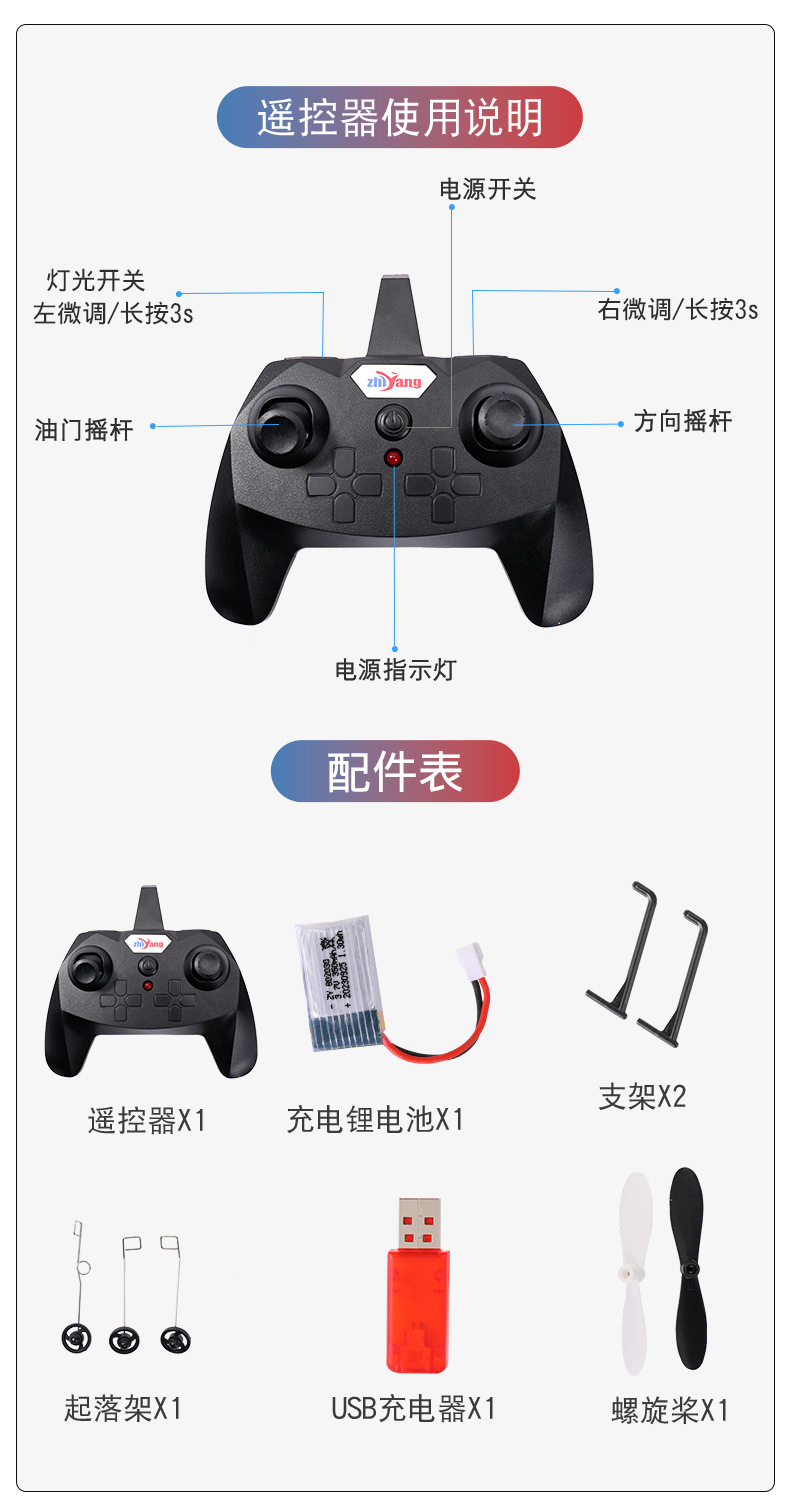 志扬升级款遥控飞机固定翼航模泡沫战斗玩具地摊发光滑翔机详情23