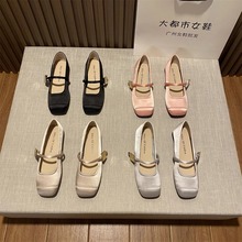 厚底粗跟英伦风小皮鞋女2024新款春秋季一脚蹬女鞋单鞋黑色乐福鞋详情3