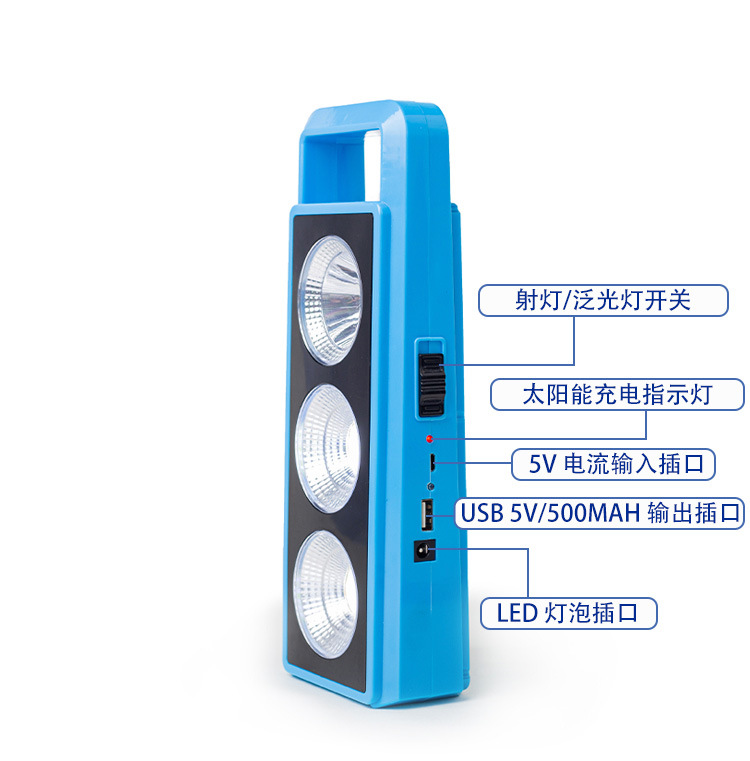 The HB7028 integrated solar lamp, portable household outdoor floodlight and searchlight, is a bestseller in cross-border foreign trade pic 4