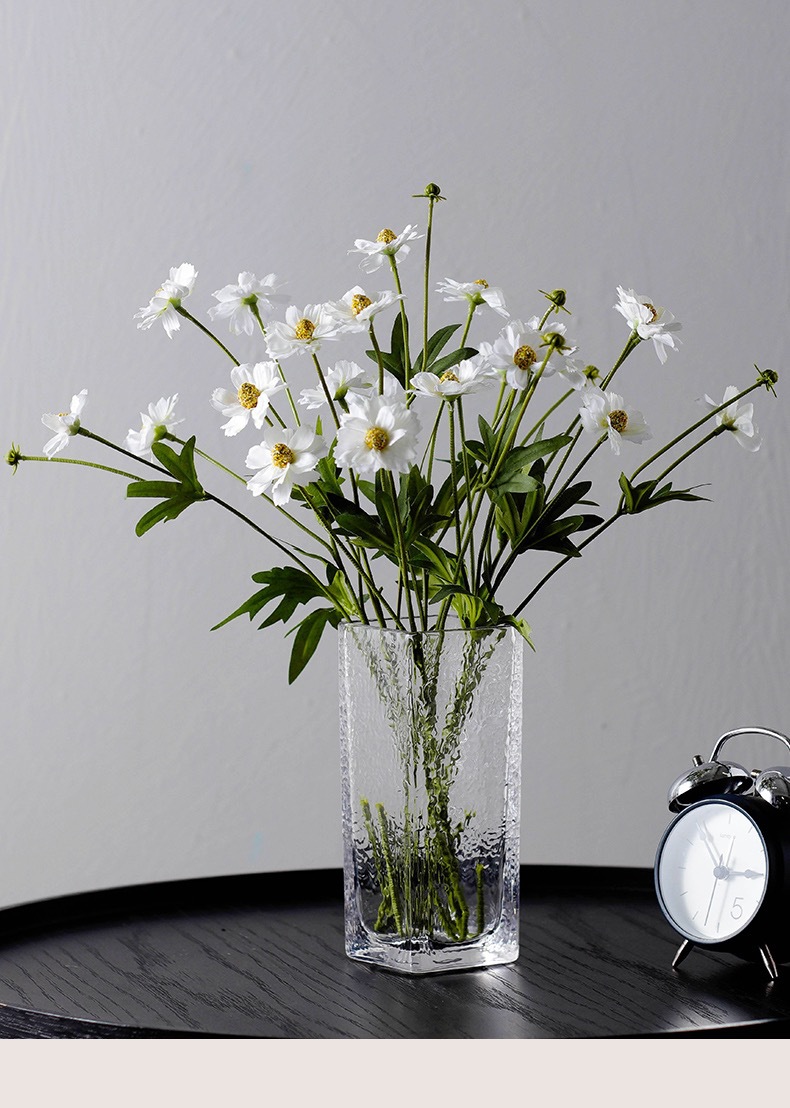 Transparent glass vases, creative and simple living room style, light luxury and water-grown fresh flower arrangements, dried flower ornaments pic 13