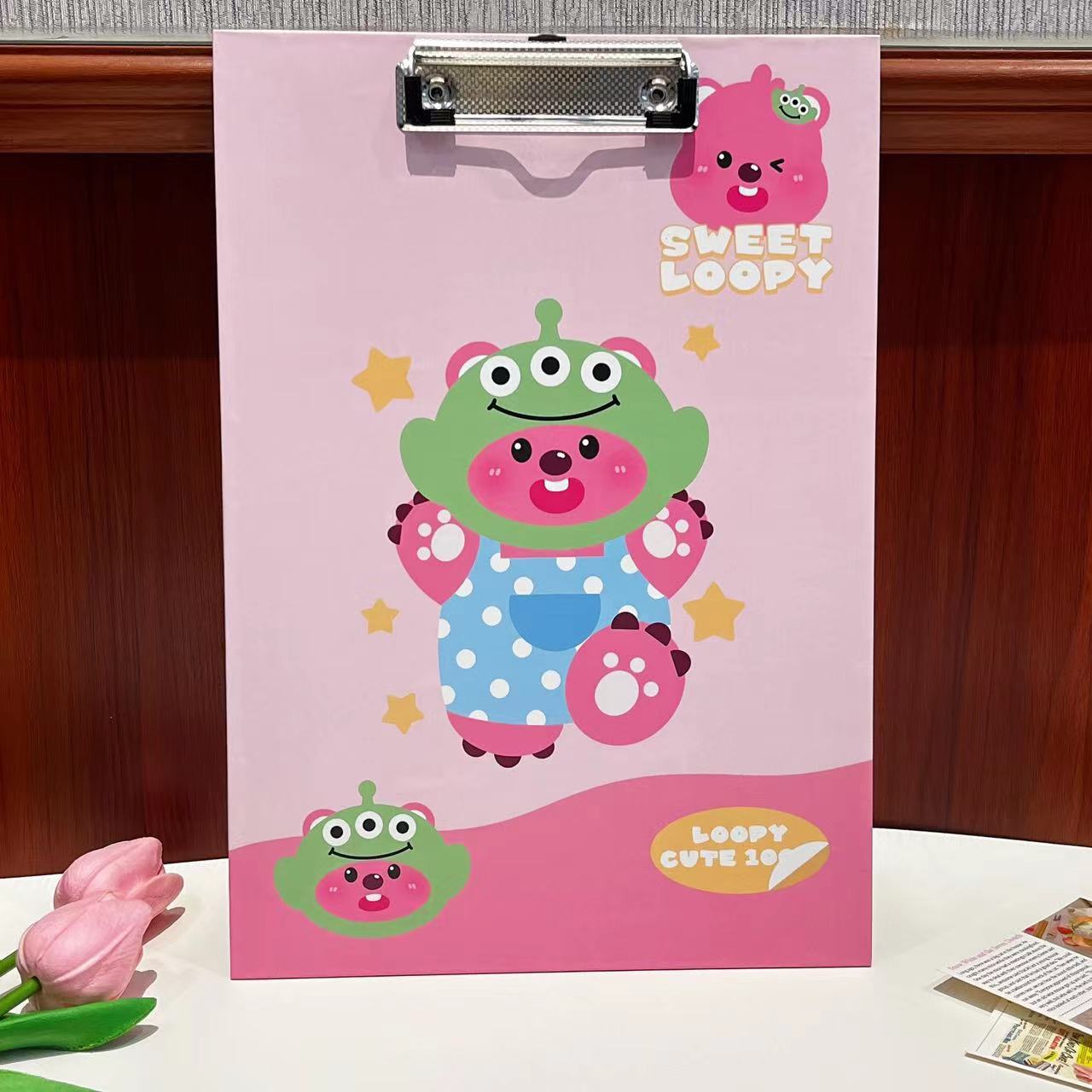卡通loopy板夹可爱小海狸学生写字垫板A4试卷文件夹露比办公文具详情9