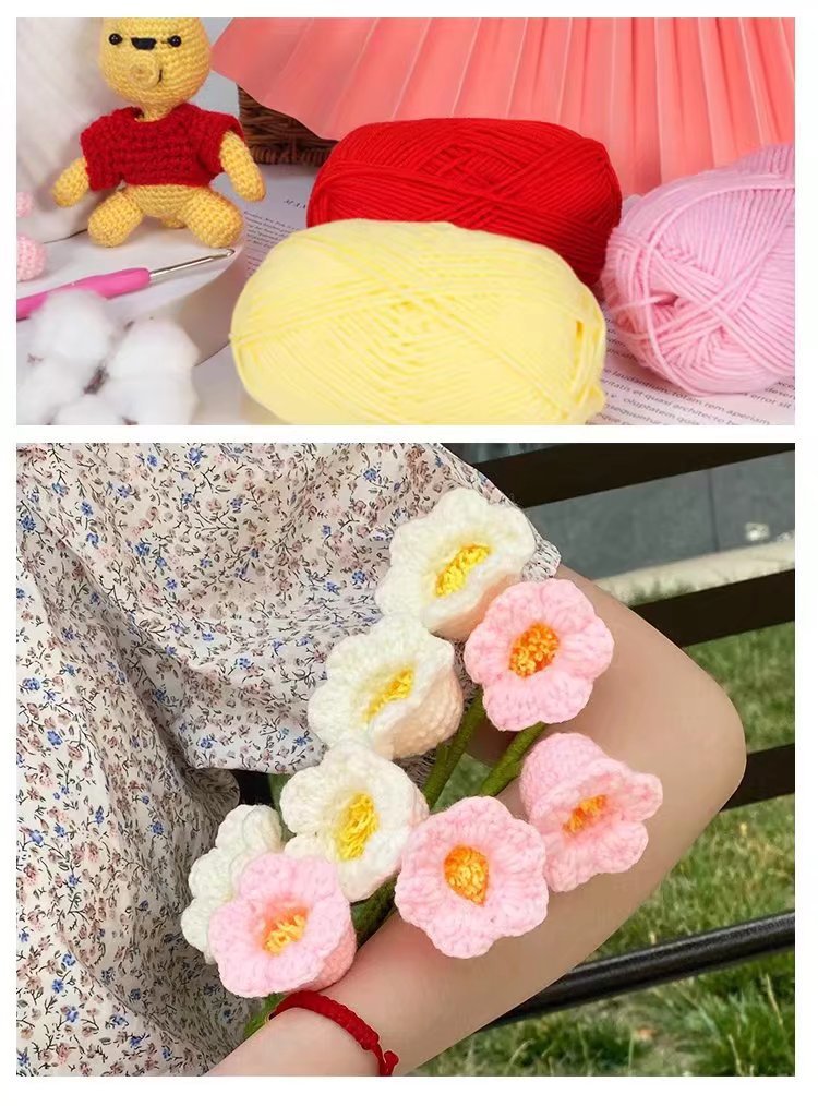 4-strand milk cotton wool yarn, 4-strand Yimian Baobao milk cotton medium and fine wool yarn, diy material package wool wholesale pic 11
