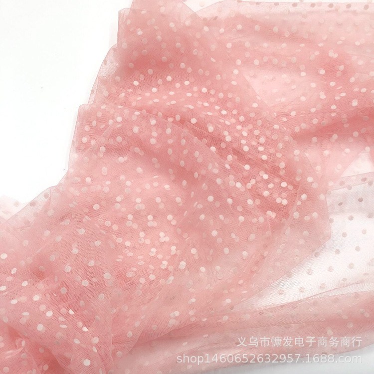 0.5CM flocked polka dot soft mesh fabric summer dress fabric, DIY clothing fabric, accessories, headwear, mesh fabric handicrafts pic 5