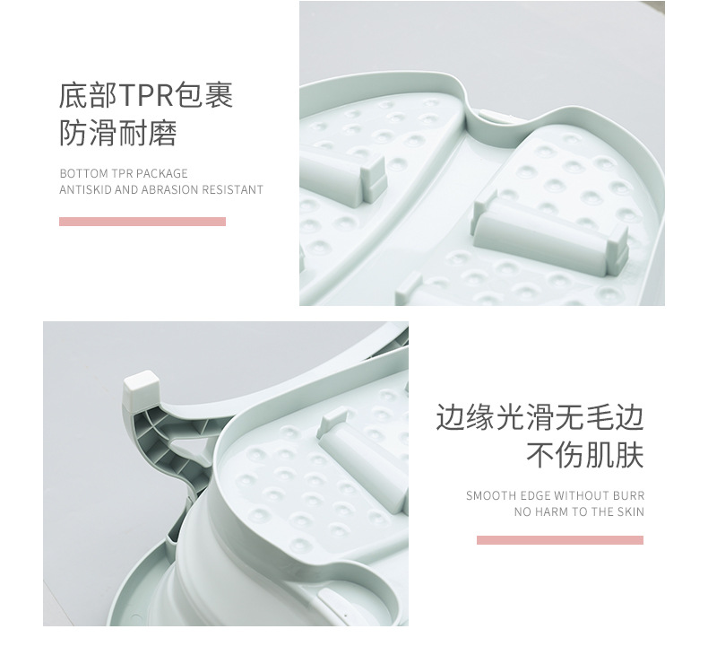 便捷式折叠足浴盆 按摩足浴桶新款带滚轮洗脚盆详情14